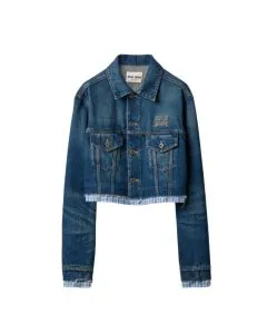 MIU MIU Washed denim blouson jacket