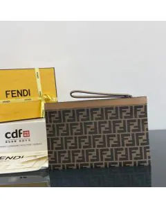 FENDI FF Jacquard Flat Pouch Medium