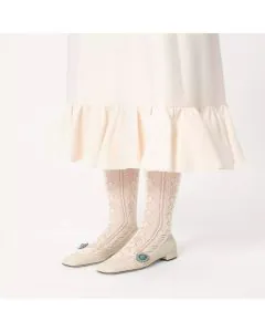 Valentino MARY-JANE PRESHOES BALLERINA IN KIDSKIN WITH JEWEL BUTTON 20MM