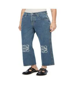 LOEWE Anagram cropped jeans in denim