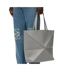 LOEWE XL Puzzle Fold tote in shiny calfskin
