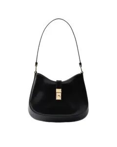 Prada Cleo brushed leather shoulder bag with clasp closure