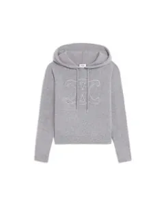 Celine triomphe hoodie in sporty wool and cashmere