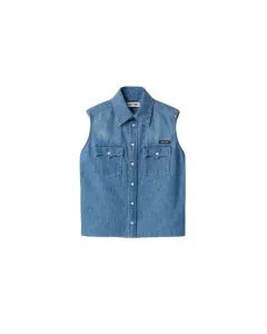 MIU MIU Sleeveless chambray shirt