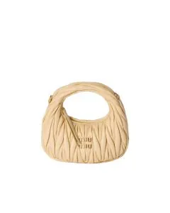 MIU MIU Wander matelassé nappa leather hobo mini-bag