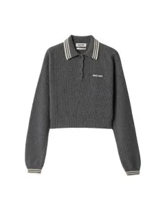 MIU MIU Wool and cashmere polo sweater