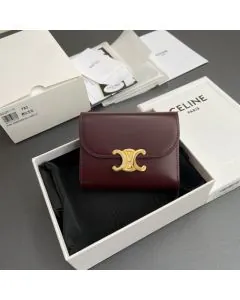 Celine SMALL FLAP WALLET TRIOMPHE IN SHINY CALFSKIN