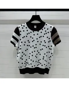 Hermès Cashmere "Garde-Robe Pop" short-sleeve sweater