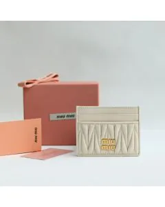 MIU MIU Matelassé nappa leather card holder
