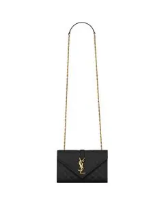 YSL ENVELOPE SMALL IN QUILTED GRAIN DE POUDRE EMBOSSED LEATHER