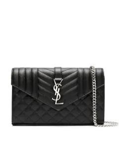 YSL ENVELOPE SMALL IN QUILTED GRAIN DE POUDRE EMBOSSED LEATHER