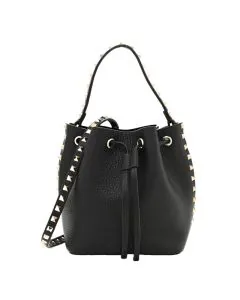 Valentino ROCKSTUD GRAINY CALFSKIN BUCKET BAG
