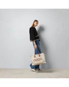 Large tote bag with Gucci print