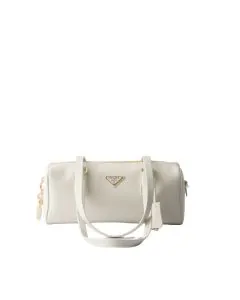 Prada Medium leather top-handle bag with padlock