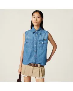 MIU MIU Sleeveless chambray shirt