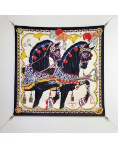 Hermès Harnais de Coeur scarf 90