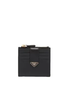 Prada Small Saffiano and smooth leather wallet