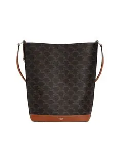 Celine Bucket in Triomphe canvas and calfskin