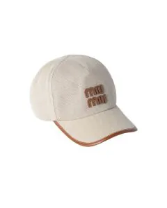 Miu Miu Canvas and leather baseball cap