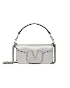 SMALL VALENTINO GARAVANI LOCÒ METALLIC CALFSKIN SHOULDER BAG