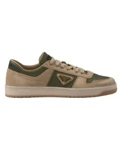 Prada Downtown delavé suede and Re-Nylon sneakers
