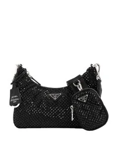 Prada Re-Edition 2005 satin bag with crystals