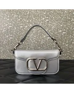 SMALL VALENTINO GARAVANI LOCÒ METALLIC CALFSKIN SHOULDER BAG
