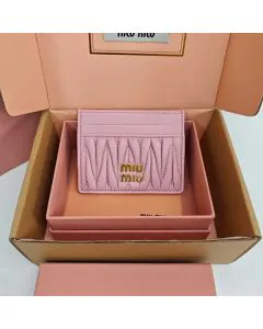 MIU MIU Matelassé nappa leather card holder