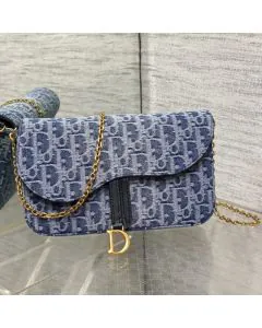 Dior Medium Saddle Pouch with Chain