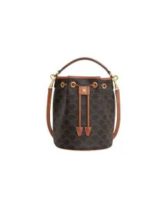 Celine CLARA BAG IN TRIOMPHE CANVAS & CALFSKIN