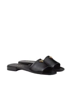 Prada Saffiano patent leather slides