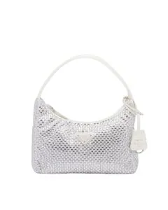 Prada Re-Edition Satin mini-bag with crystals