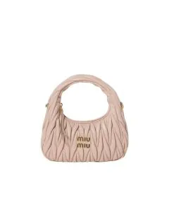 MIU MIU Wander matelassé nappa leather hobo bag