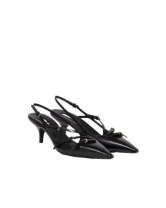 MIU MIU Brushed leather slingbacks with buckles
