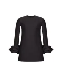 Valentino EMBROIDERED CREPE COUTURE SHORT DRESS