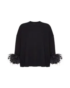 Valentino WOOL SWEATER WITH FEATHERS