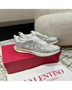 Valentino VLOGO EASYJOG SNEAKER IN MIRROR AND FABRIC