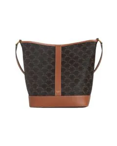 Celine MEDIUM BUCKET IN TRIOMPHE CANVAS AND CALFSKIN
