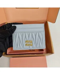 MIU MIU Matelassé nappa leather card holder