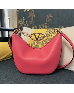 Valentino VLOGO MOON MINI HOBO BAG IN NAPPA LEATHER WITH CHAIN