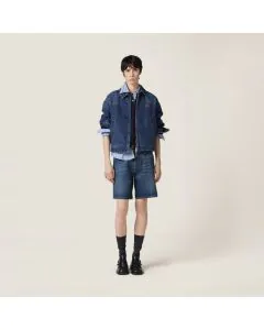 MIU MIU Washed denim Bermudas