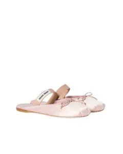 MIU MIU Satin ballerina mules