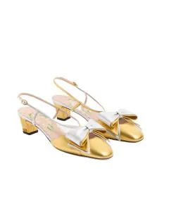 Valentino BOWOW SLINGBACK PUMPS IN LAMINATED NAPPA
