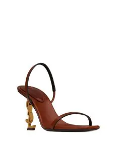 YSL OPYUM SLINGBACK SANDALS IN VEGETABLE-TANNED LEATHER