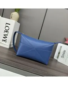 LOEWE Puzzle Fold wash bag in shiny calfskin