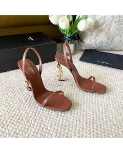 YSL OPYUM SLINGBACK SANDALS IN VEGETABLE-TANNED LEATHER