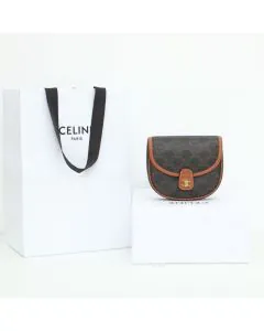 Celine MINI BESACE IN TRIOMPHE CANVAS AND CALFSKIN