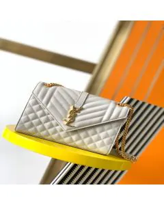 YSL MEDIUM ENVELOPE in MATELASSÉ lambskin