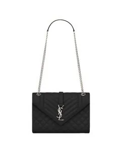 YSL ENVELOPE MEDIUM IN QUILTED GRAIN DE POUDRE EMBOSSED LEATHER