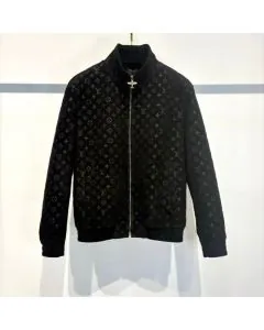 LV Monogram Debossed Suede Tracksuit Jacket